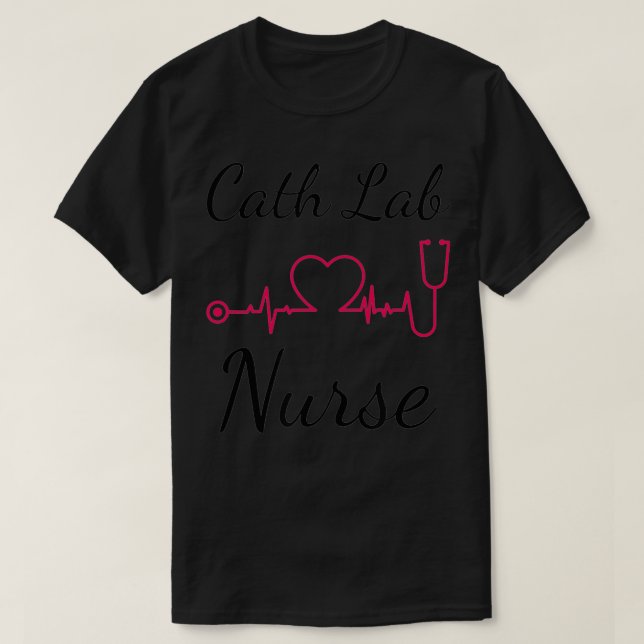 Camiseta Enfermeiro Cardíaco Cath Lab EKG CVT Enfermagem Ba (Frente do Design)