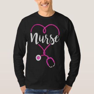 Camiseta Enfermeiro Coração com Estetoscópio Adorando Valen