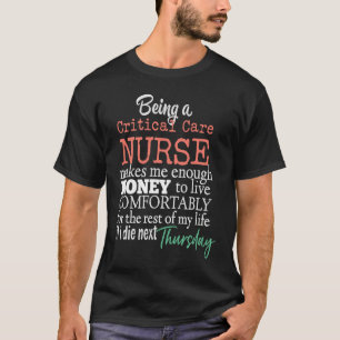 Camiseta Enfermeiro Crítico Enfermeiro Piada Salarial Prese