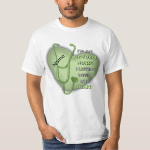 Camiseta Enfermeiro da Força Aérea do Coração Verde