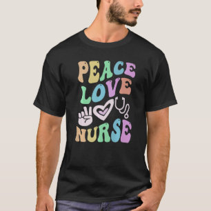 Camiseta Enfermeiro de amor pela paz Escola de Groovy Retro