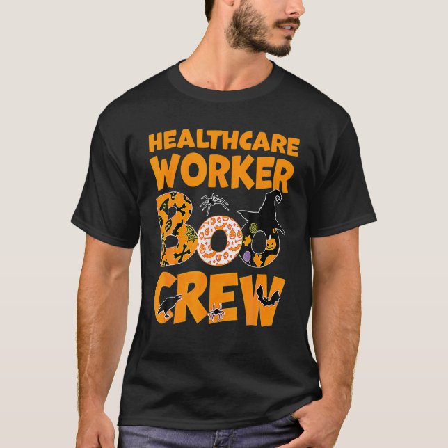Camiseta Enfermeiro de Boo Crew Enfermeiro Halloween C (Frente)