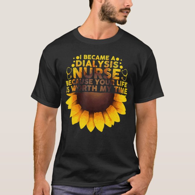 Camiseta Enfermeiro De Diálise Cuta Arte Para Homens Mulher (Frente)