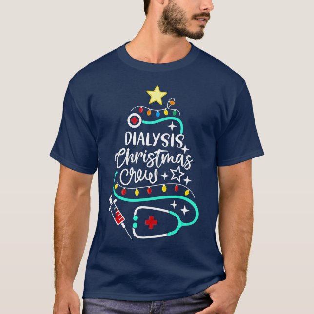 Camiseta Enfermeiro de Diálise da Tripulação de Natal (Frente)