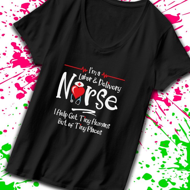 Camiseta Enfermeiro de Entrega de Mão-de-Obra - Enfermeiro  (Celebrate your passion & dedication with this tribute to caregivers who make a difference! -Teemixer)