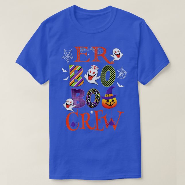 Camiseta Enfermeiro de Halloween Boo Crew, Enfermeira Hallo (Frente do Design)
