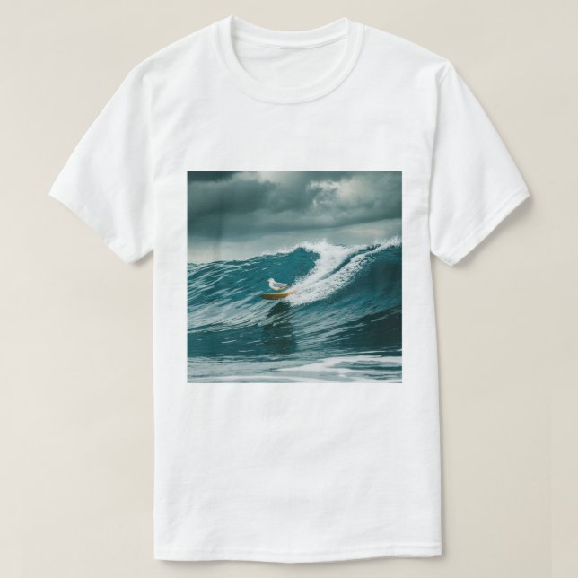 Camiseta Enfermeiro de inverno, surf de gaivota, gaivota T (Frente do Design)