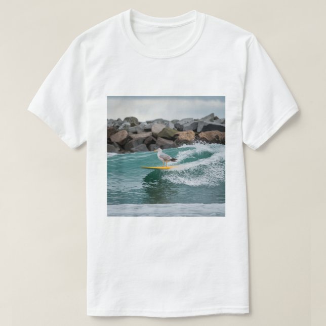 Camiseta Enfermeiro de inverno, surf de gaivota, gaivota T (Frente do Design)