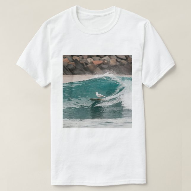 Camiseta Enfermeiro de inverno, surf de gaivota, gaivota T (Frente do Design)