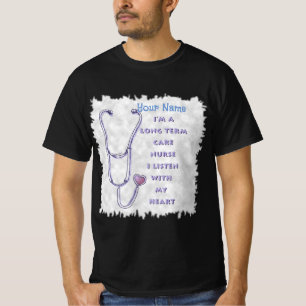 Camiseta Enfermeiro De Longo Prazo Estetoscópio