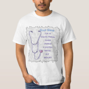 Camiseta Enfermeiro De Longo Prazo Estetoscópio