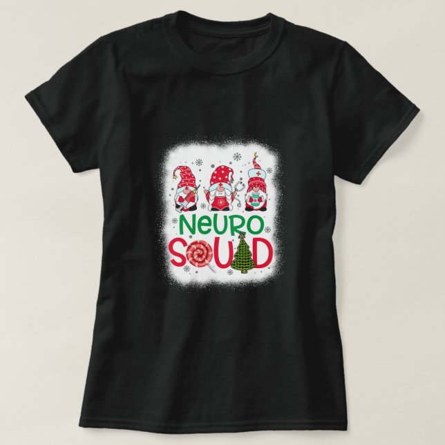 Camiseta Enfermeiro de Natal Enfermeiro Neuro Squad Gnomies (Frente do Design)