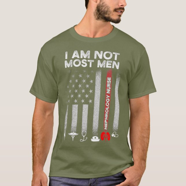 Camiseta Enfermeiro de Nefrologia Men USA Flag Enfermeiro d (Frente)
