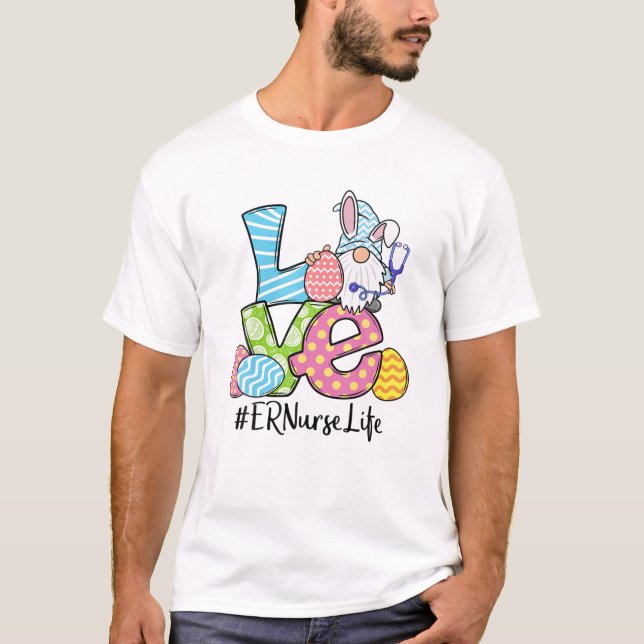 Camiseta Enfermeiro de Páscoa Bonita Enfermeiro Cony Ears F (Frente)