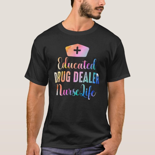 Camiseta Enfermeiro De Revendedores De Drogas Educados Emt  (Frente)