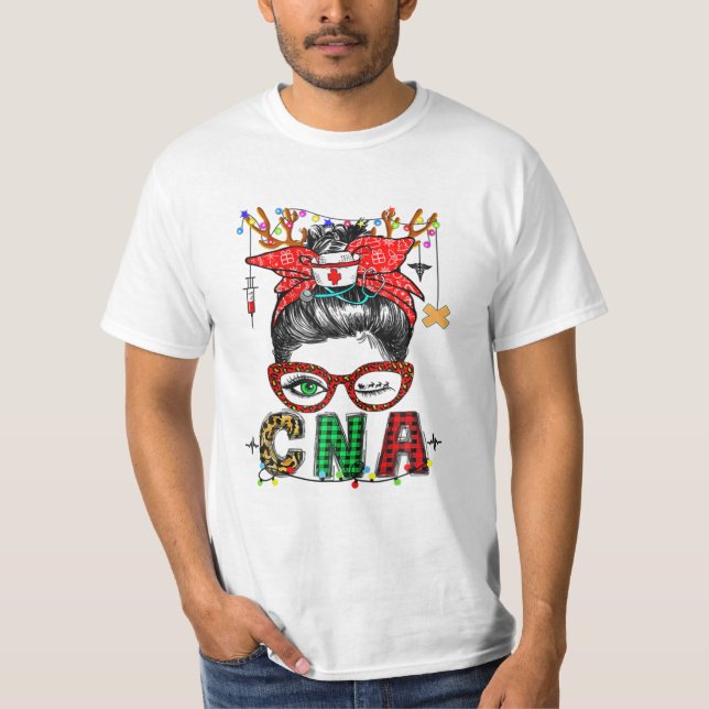 Camiseta Enfermeiro de Xadrez Buffalo X mas Raglan (Frente)