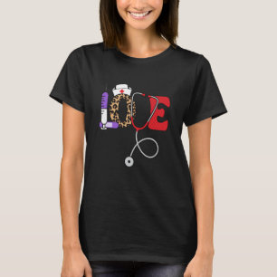 Camiseta Enfermeiro Dia de os namorados Estetoscópio Amor C