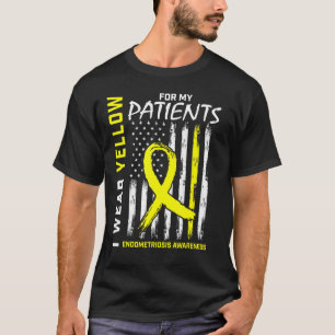 Camiseta Enfermeiro Doentes Com Fita Amarela Endometriose E