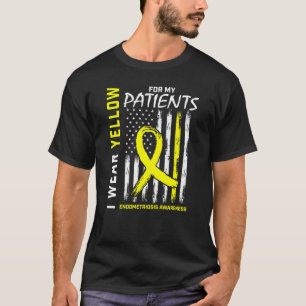 Camiseta Enfermeiro Doentes Com Fita Amarela Endometriose E