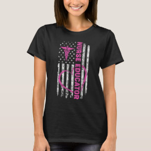 Camiseta Enfermeiro Educador Americano de Bandeira Nursing 