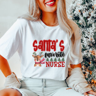 Camiseta Enfermeiro Favorito de Papais noeis Bonitos