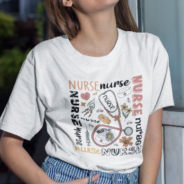 Camiseta Enfermeiro Flor Coisas Stetoscope