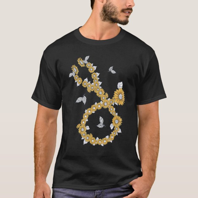 Camiseta Enfermeiro Girassóis Stethoscope (Frente)