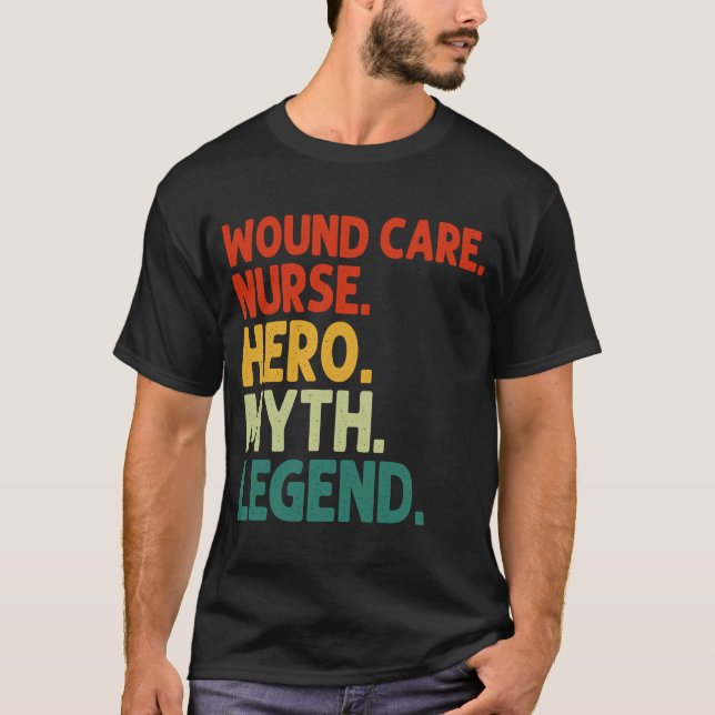 Camiseta Enfermeiro Hero Myth Legend Vintage Wound Ca (Frente)