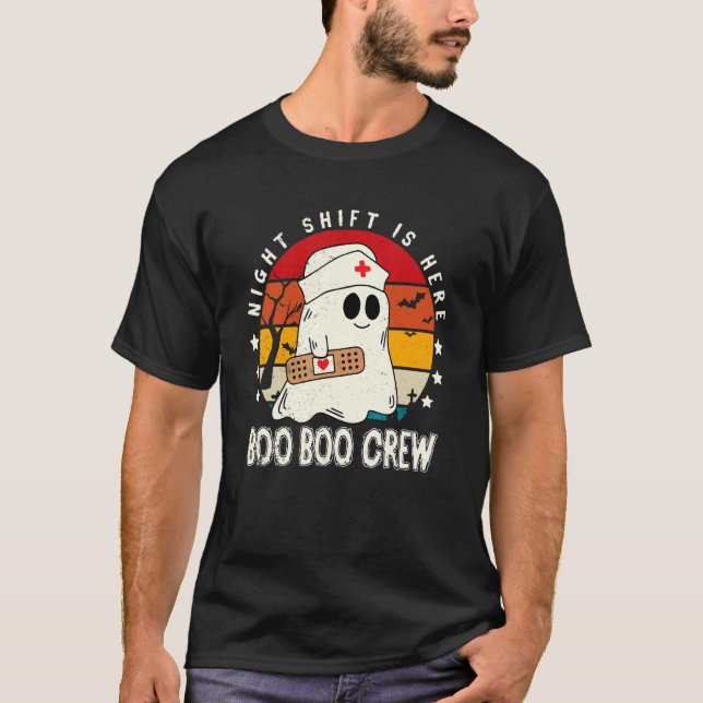 Camiseta enfermeiro médico assistente de turnos noturnos Bo (Frente)