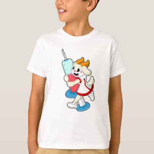 Camiseta Enfermeiro na Vacinação com Seringa