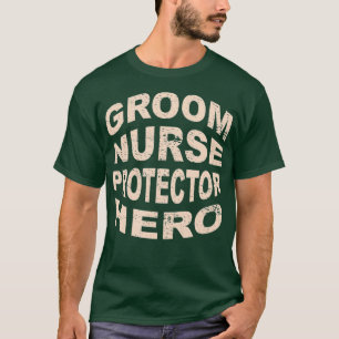 Camiseta Enfermeiro Noivo Protetor Herói Profissão de Noivo