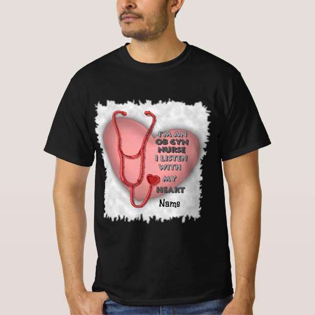 Camiseta Enfermeiro ObGyn Red Heart (Frente)