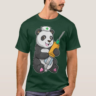 Camiseta Enfermeiro Panda Seringa Enfermeira Engraçada