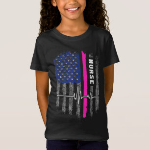 Camiseta Enfermeiro Patriótico de Bandeira Americano Enferm