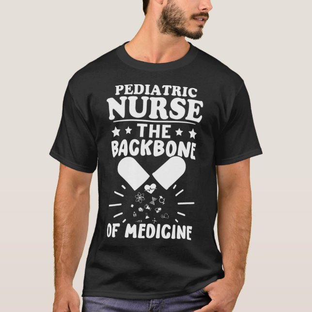 Camiseta Enfermeiro Pediátrico Espinha dorsal da Medicina (Frente)