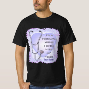 Camiseta Enfermeiro Perinatal Cardíaco do Estetoscópio