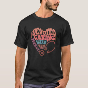 Camiseta Enfermeiro Quente Devotado Estetoscópio Retro