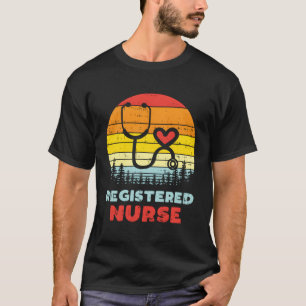 Camiseta Enfermeiro Registrado Estetoscópio Cardíaco Retro