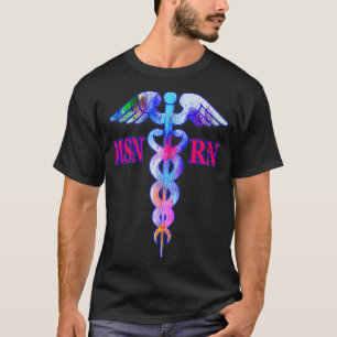 Camiseta Enfermeiro Registrado MSN RN Caduceus Enfermando E