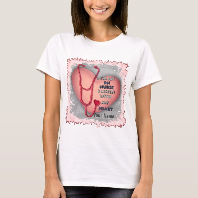Camiseta Enfermeiro Registrado Red Heart RN (Frente)