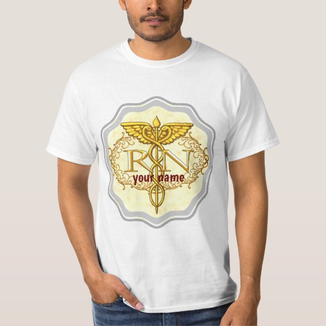 Camiseta enfermeiro rico gold caduceus (Frente)