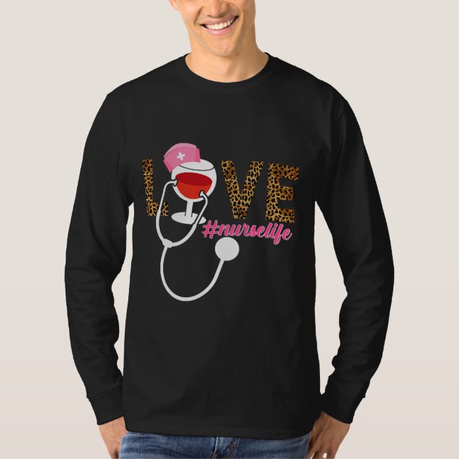 Camiseta Enfermeiro Rn Lpn Cna Healthcare Wine (Frente)