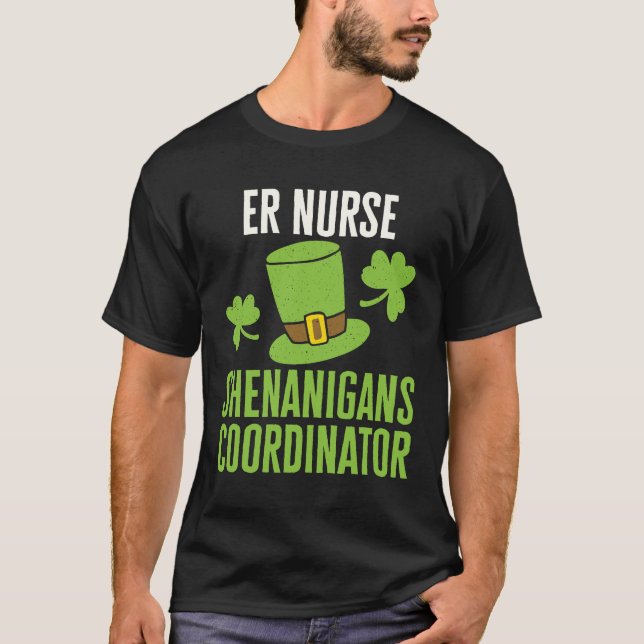 Camiseta Enfermeiro Shenanigans Dia de São Patrício Coorden (Frente)