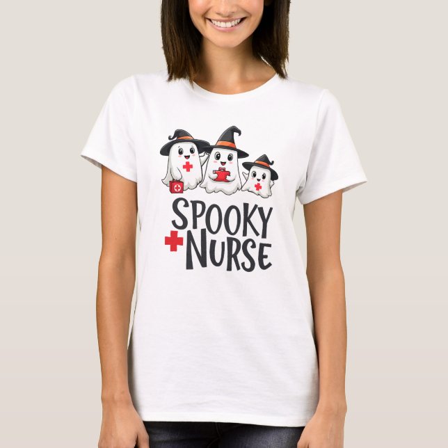 Camiseta Enfermeiro Spooky PNG - Enfermeiro Halloween Subli (Frente)
