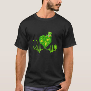 Camiseta Enfermeiro Stethoscope Heartbeat Irish