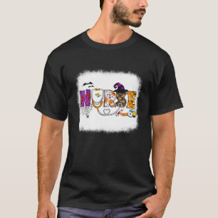 Camiseta Enfermeiro Stethoscope RN Pumpkin Boo Spider