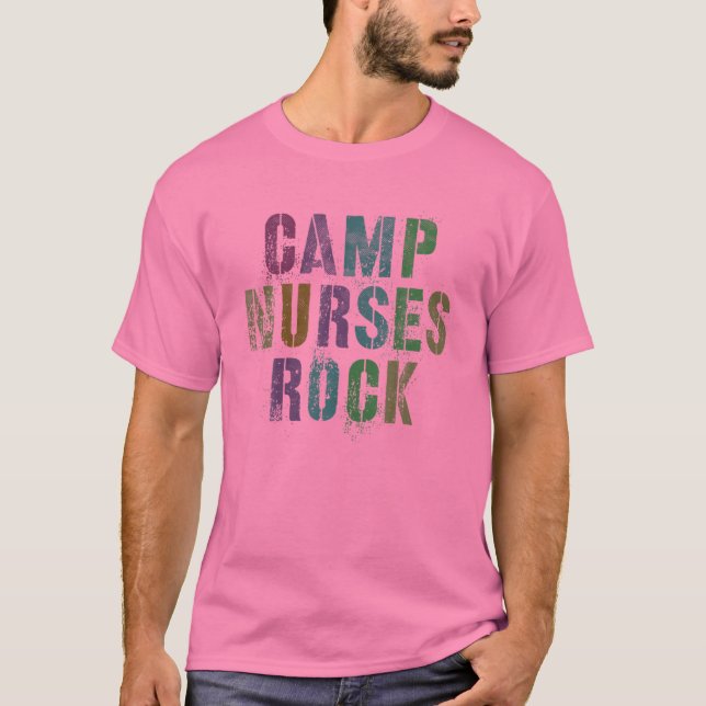 Camiseta ENFERMEIROS CAMP ROCKS Acampamento Engraçado Campa (Frente)