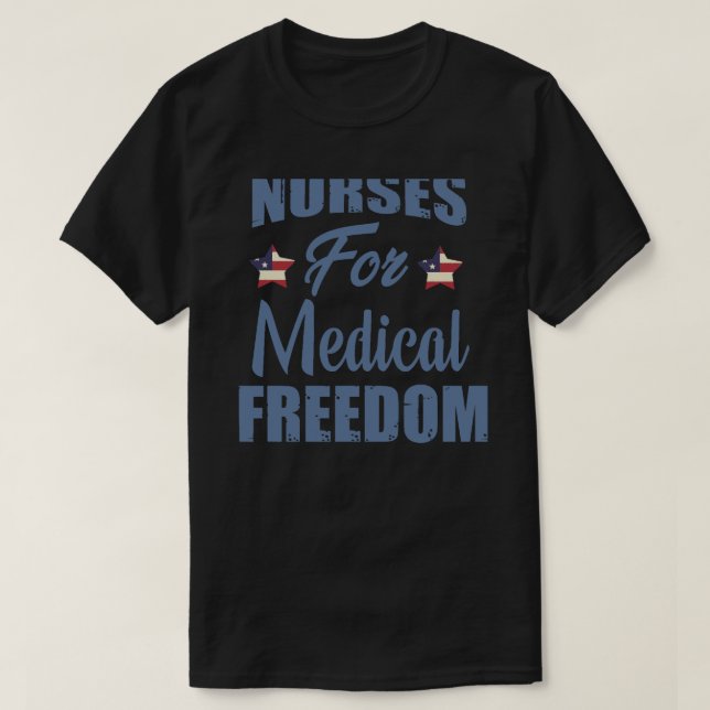 Camiseta Enfermeiros Para Liberdade Médica Bandeira America (Frente do Design)