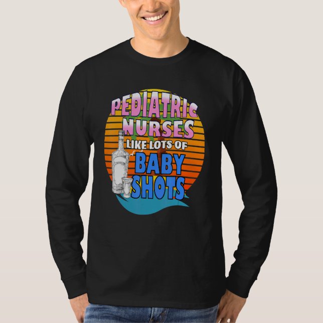 Camiseta Enfermeiros Pediátricos Como Muitos Bebês Hospital (Frente)