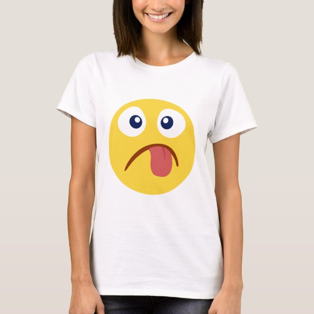 Camiseta Enfiada A Língua Emoji (Frente)